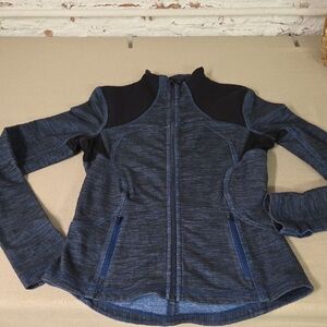 Lululemon Forme Jacket Reversible Slub Denim Sz 8 Limitless Blue / Black